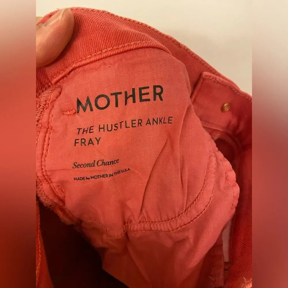 MOTHER The Hustler Ankle Fray Second Chance Rose of Sharon Pink Size 27 - Picture 5 of 10